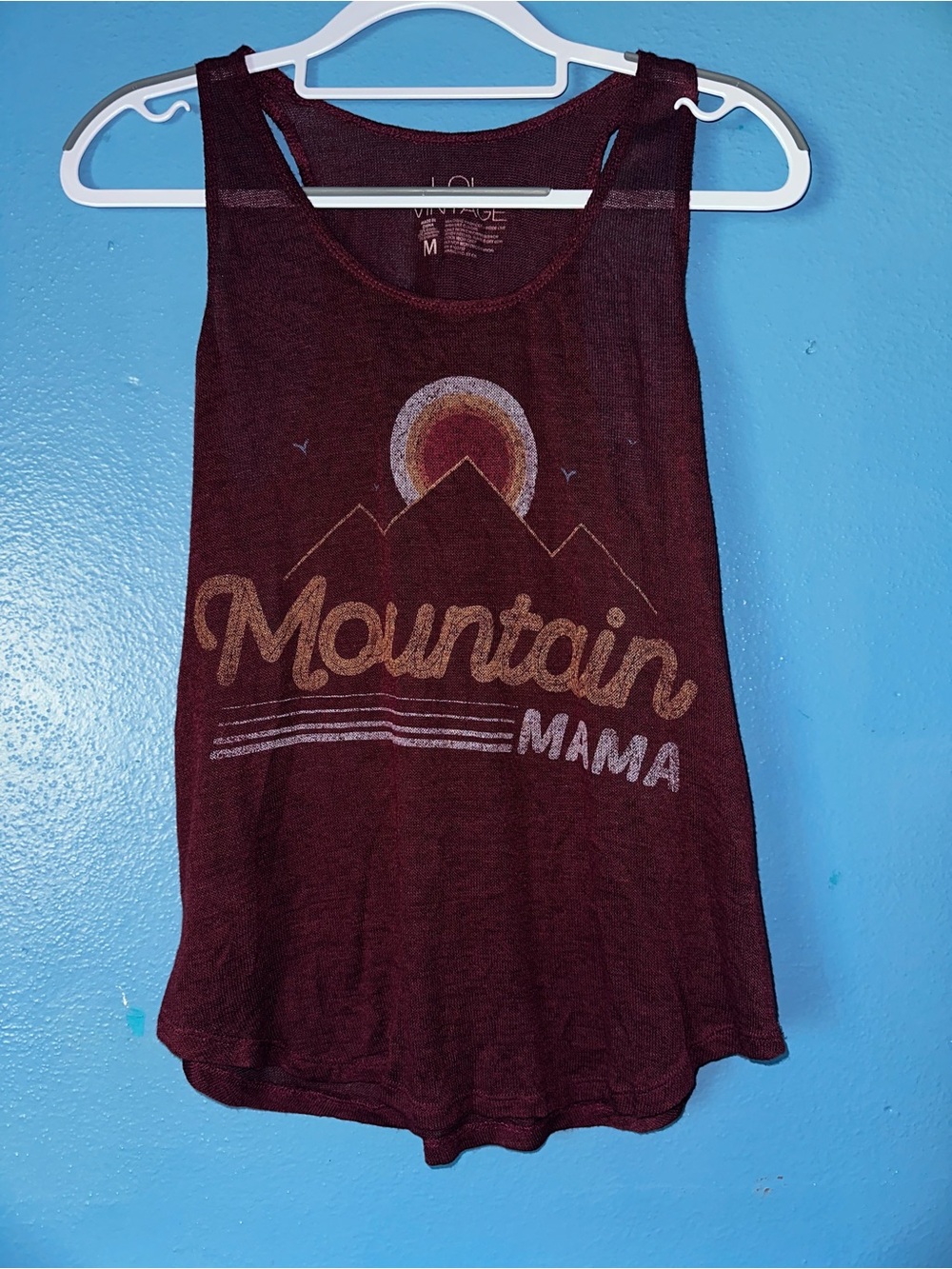Mountain Mama Maroon Graphic Tank Top